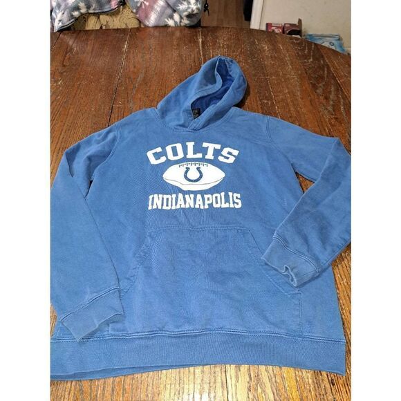 Large NFL Team Apparel Indianapolis Colts Long Sleeve Hoodie Fleece Sweatshirt - Picture 1 of 4